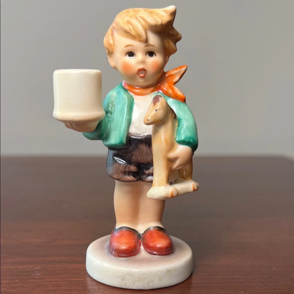 Vintage Goebel West Germany Hummel Boy With Horse Figurine Candleholder 117 3.5
